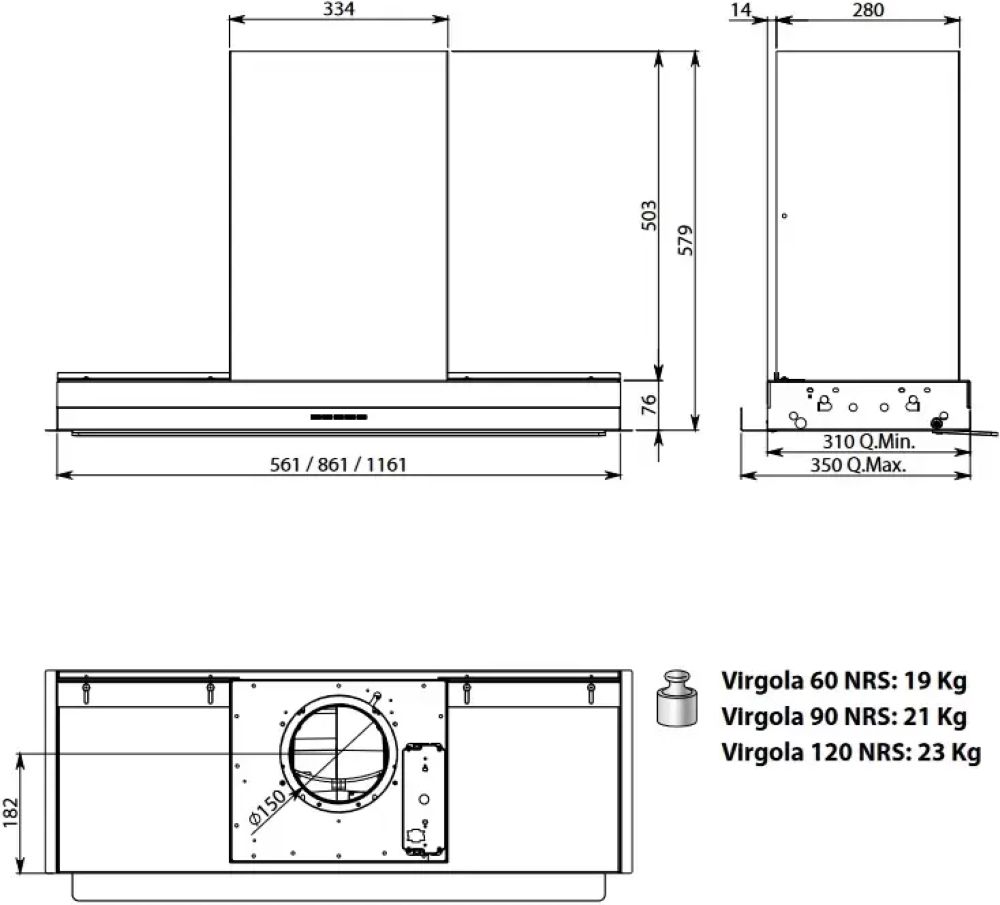 Встраиваемая вытяжка FALMEC VIRGOLA TOUCH NRS 120 - ракурс 2