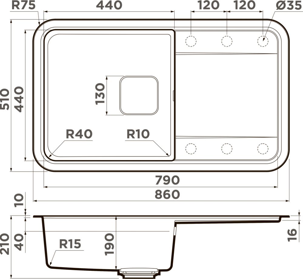 Кухонная мойка OMOIKIRI Tasogare 86-GR (4993459) - ракурс 4