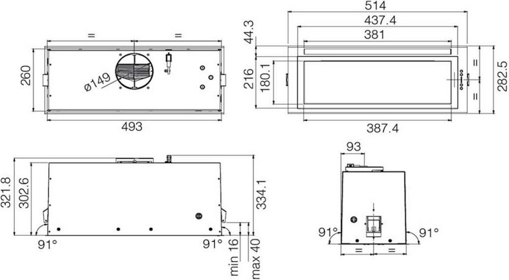 Встраиваемая вытяжка ELICA LANE SENSOR @ BLMAT/A/52 - ракурс 2