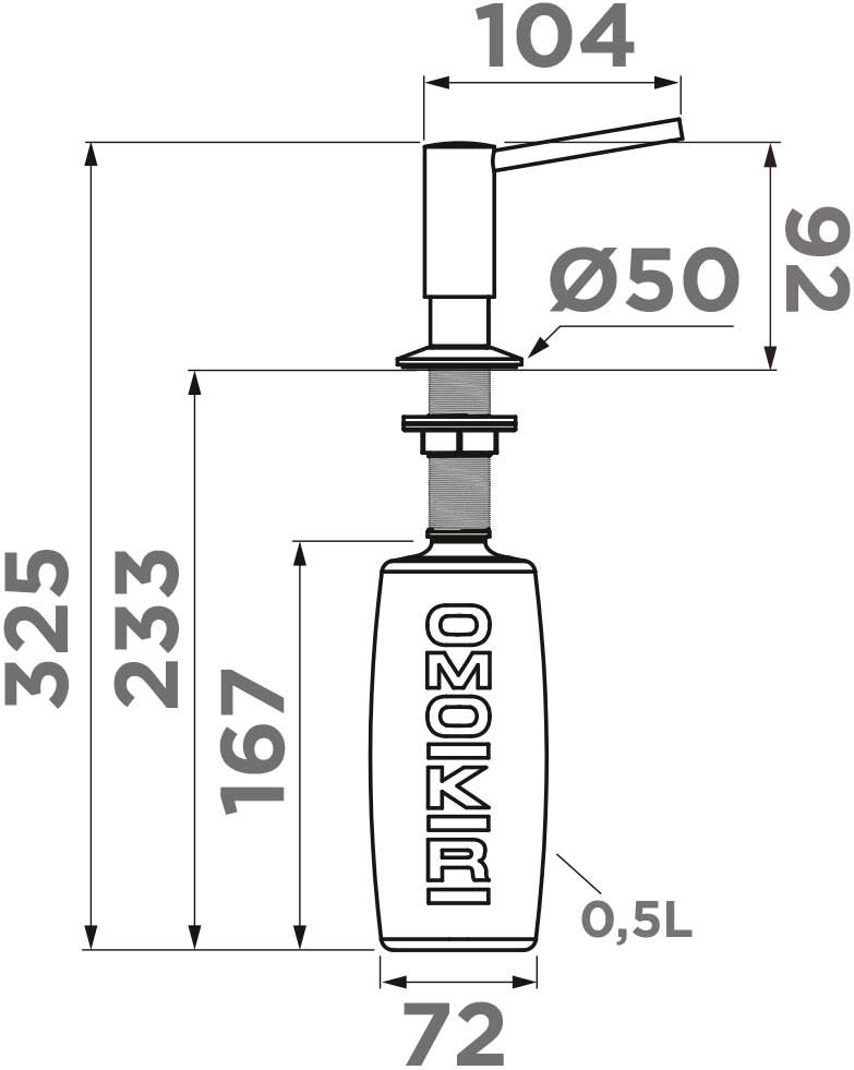 Дозатор жидкого моющего средства OMOIKIRI OM-02-P-ES (4995074) - ракурс 2