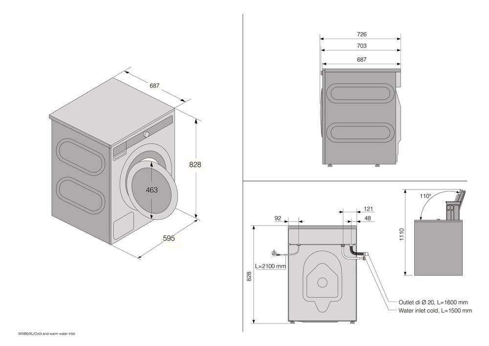 Полноразмерная стиральная машина ASKO W 5114CXLW - ракурс 5