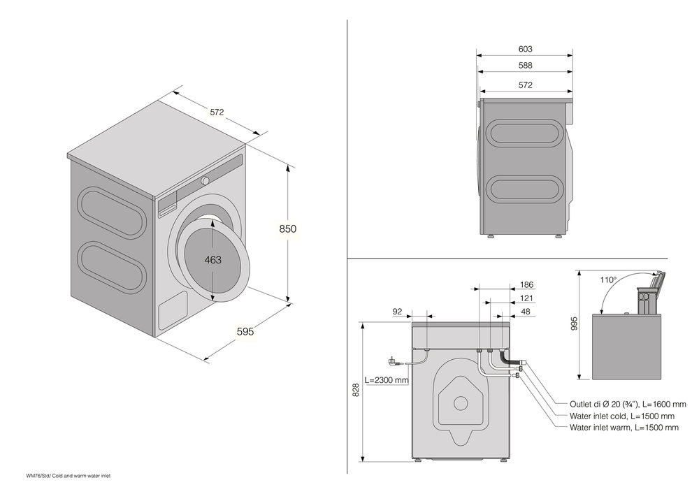 Полноразмерная стиральная машина ASKO W 7096XG - ракурс 6