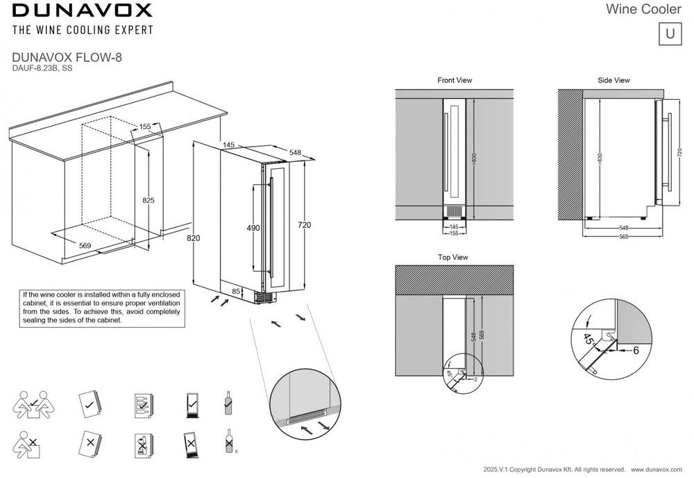 Винный шкаф DUNAVOX DAUF-8.23SS - ракурс 3