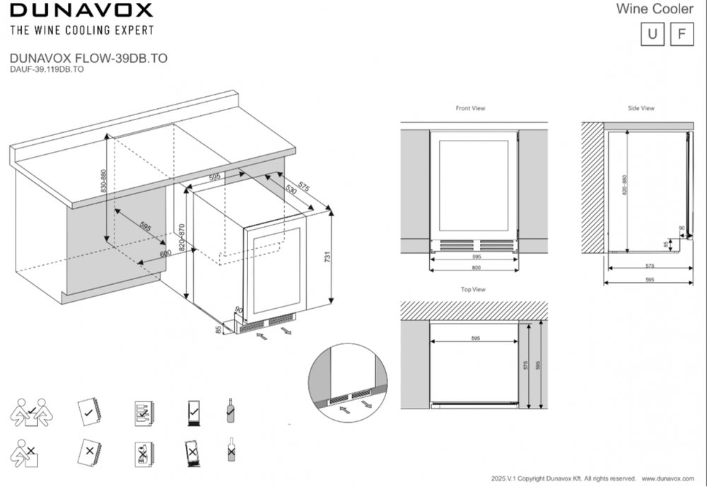 Винный шкаф DUNAVOX DAUF-39.119DB.TO - ракурс 5