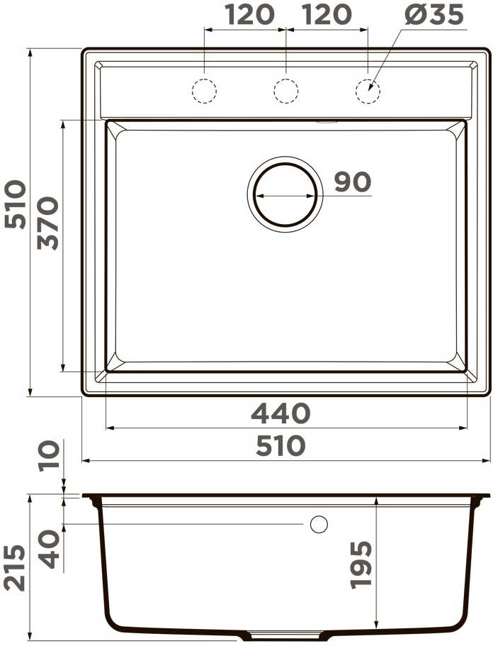 Кухонная мойка OMOIKIRI Daisen 51-BL (4997303) - ракурс 4