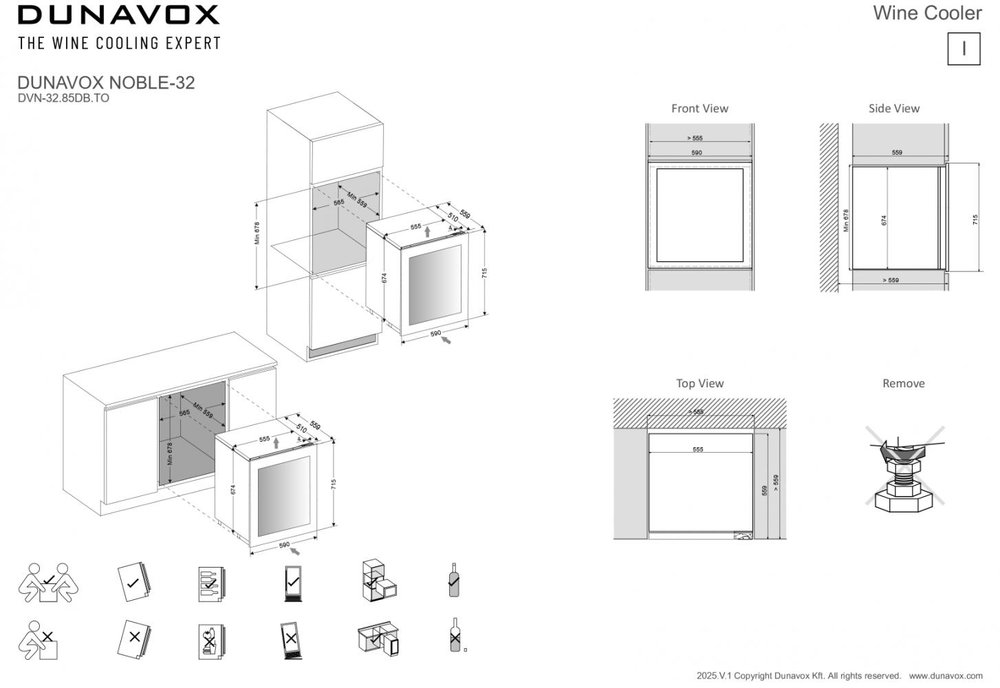 Встраиваемый винный шкаф DUNAVOX DVN-32.85DB.TO - ракурс 8