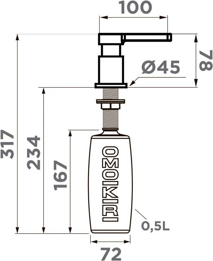 Дозатор жидкого моющего средства OMOIKIRI OM-05-LG (4995075 ) - ракурс 2