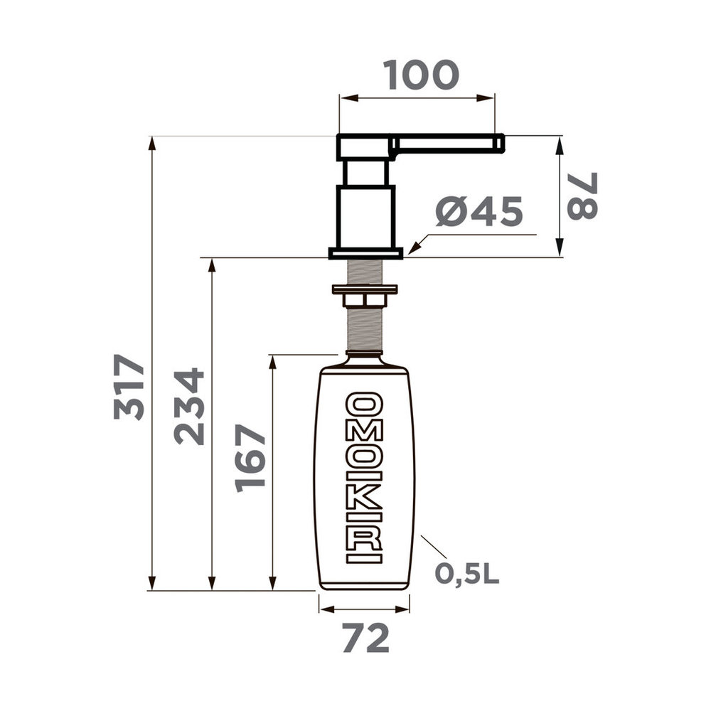 Дозатор жидкого моющего средства OMOIKIRI OM-05-LG-GB (4995053 ) - ракурс 2