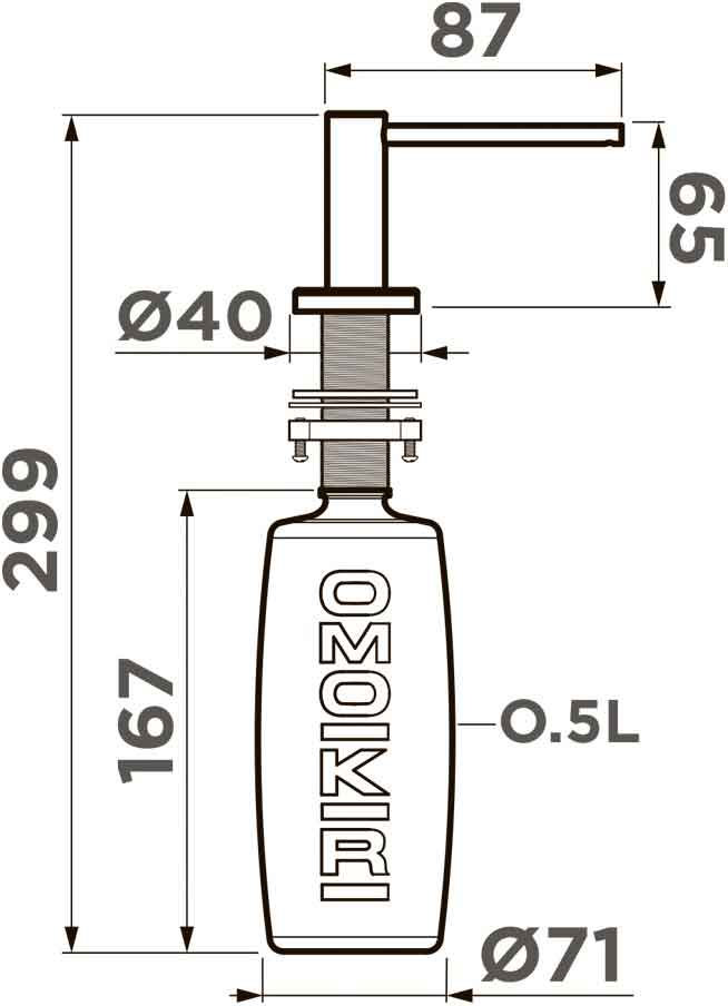 Дозатор жидкого моющего средства OMOIKIRI OM-10-LG (4995107) - ракурс 2