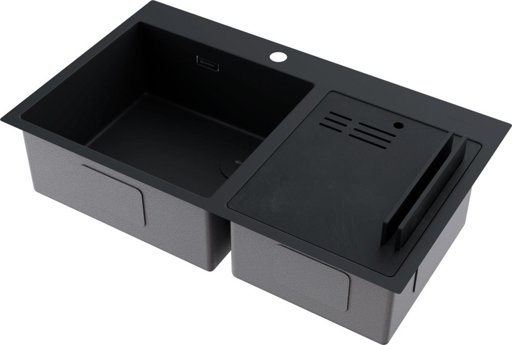 Кухонная мойка OMOIKIRI Akisame 86-2 Side-GB (4997047) - ракурс 2