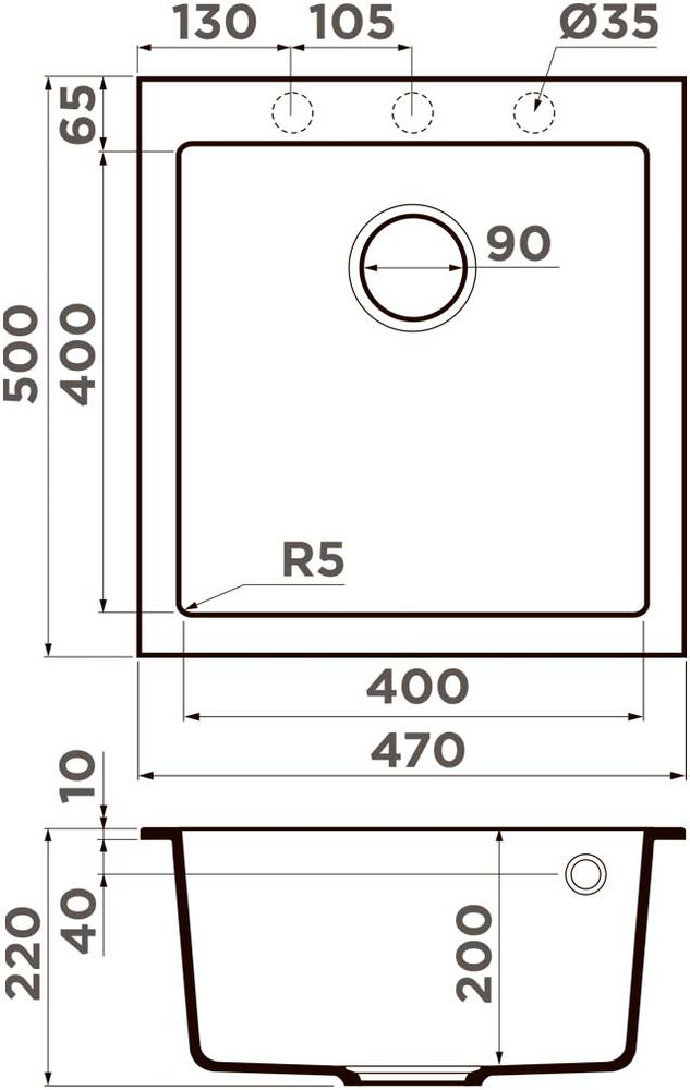 Кухонная мойка OMOIKIRI Bosen 47-ES (4997207) - ракурс 4