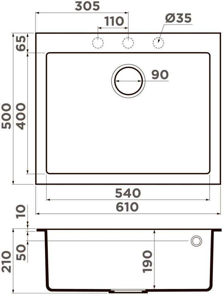 Кухонная мойка OMOIKIRI Bosen 61-ES (4997211) - ракурс 8