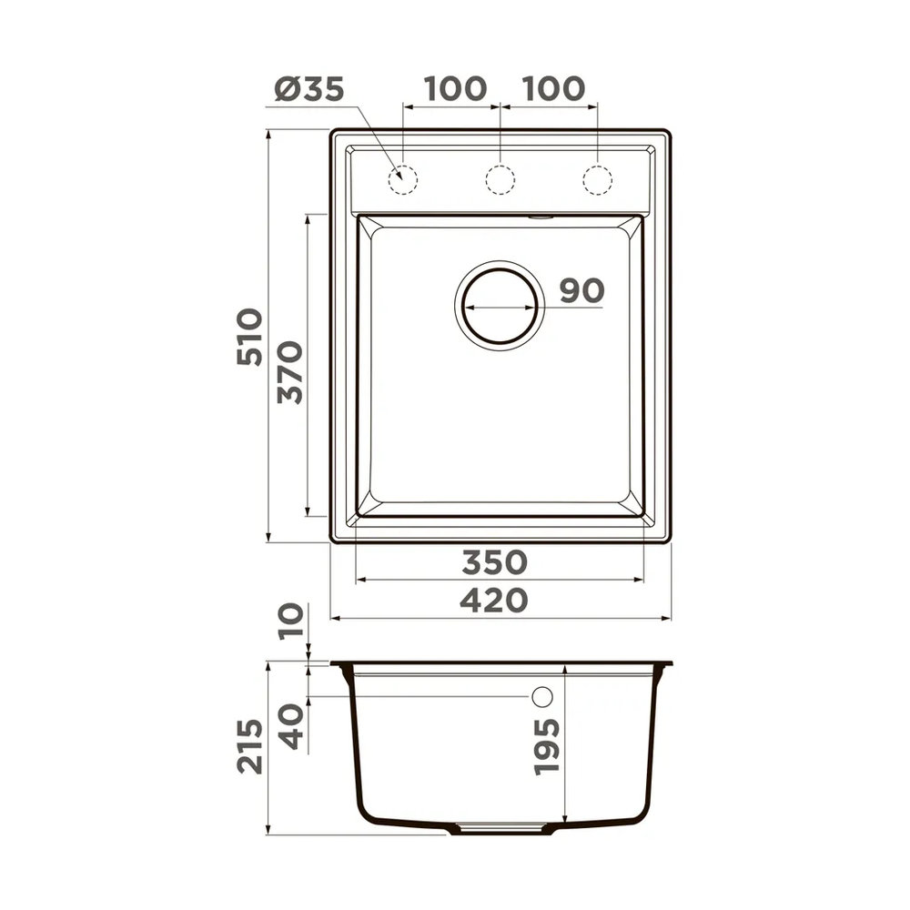 Кухонная мойка OMOIKIRI Daisen 42-ES (4997488) - ракурс 5