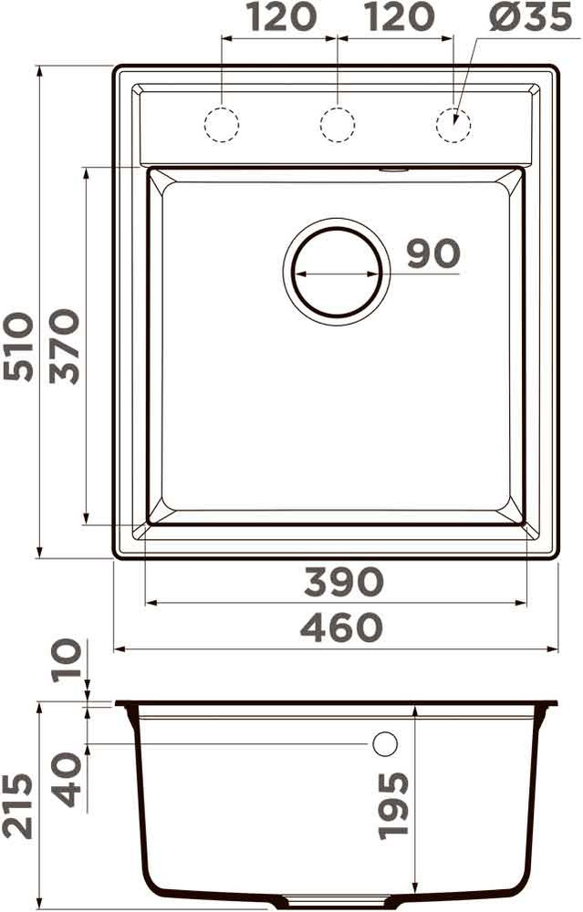 Кухонная мойка OMOIKIRI Daisen 46-ES (4997489) - ракурс 4