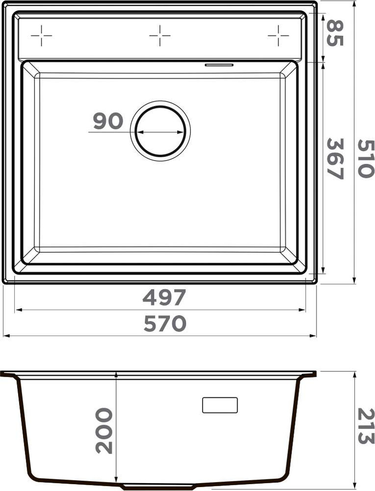 Кухонная мойка OMOIKIRI Daisen 57-GR (4997311) - ракурс 4