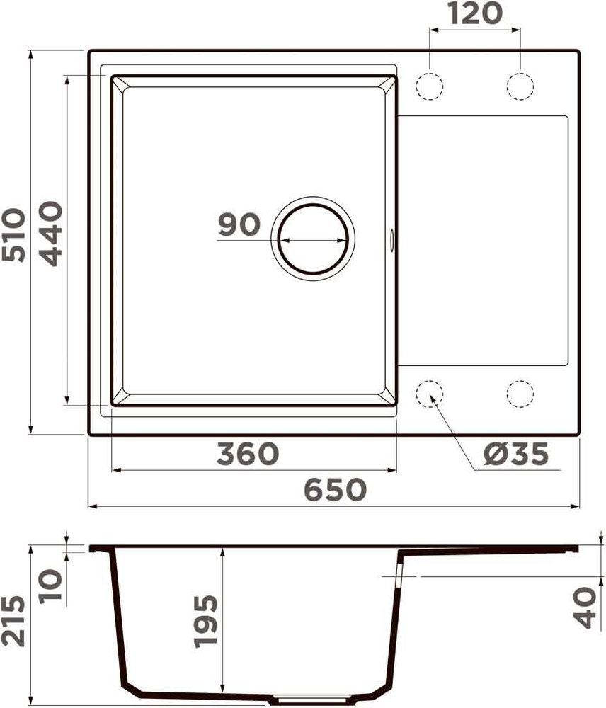 Кухонная мойка OMOIKIRI Daisen 65-ES (4997496) - ракурс 4