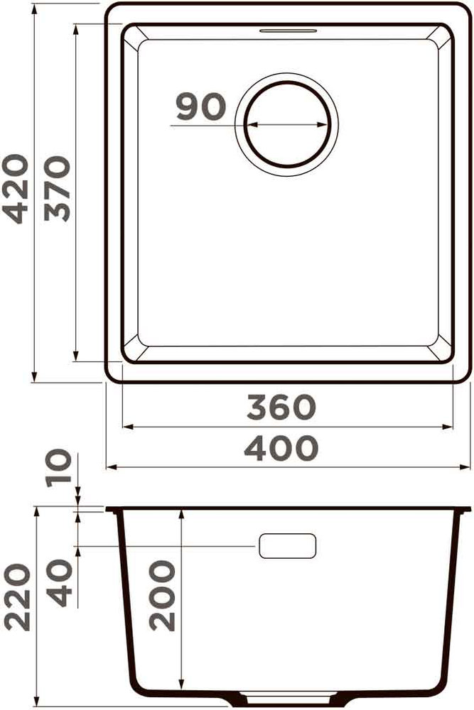 Кухонная мойка OMOIKIRI Kata 40-U-ES (4997501) - ракурс 4
