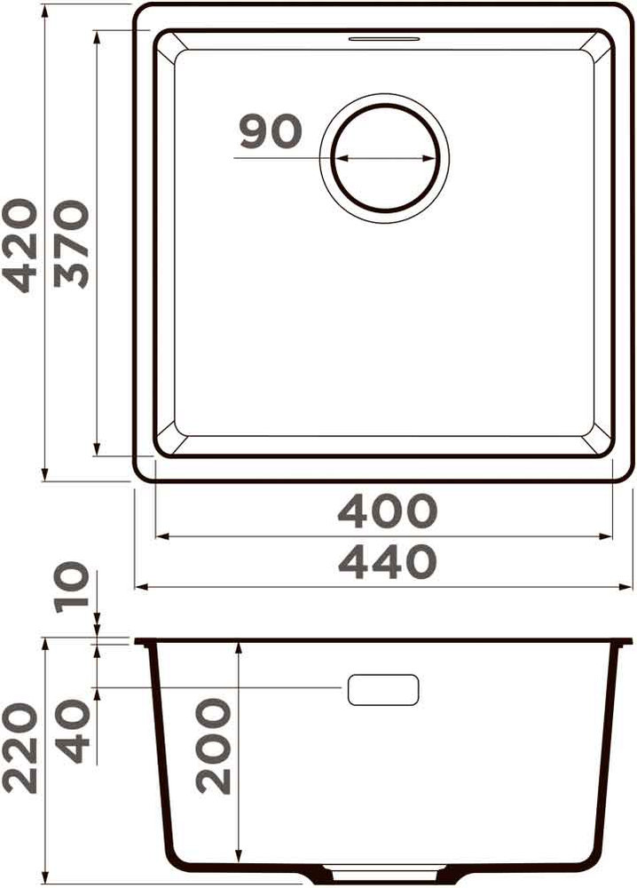Кухонная мойка OMOIKIRI Kata 44-U-ES (4997502) - ракурс 4