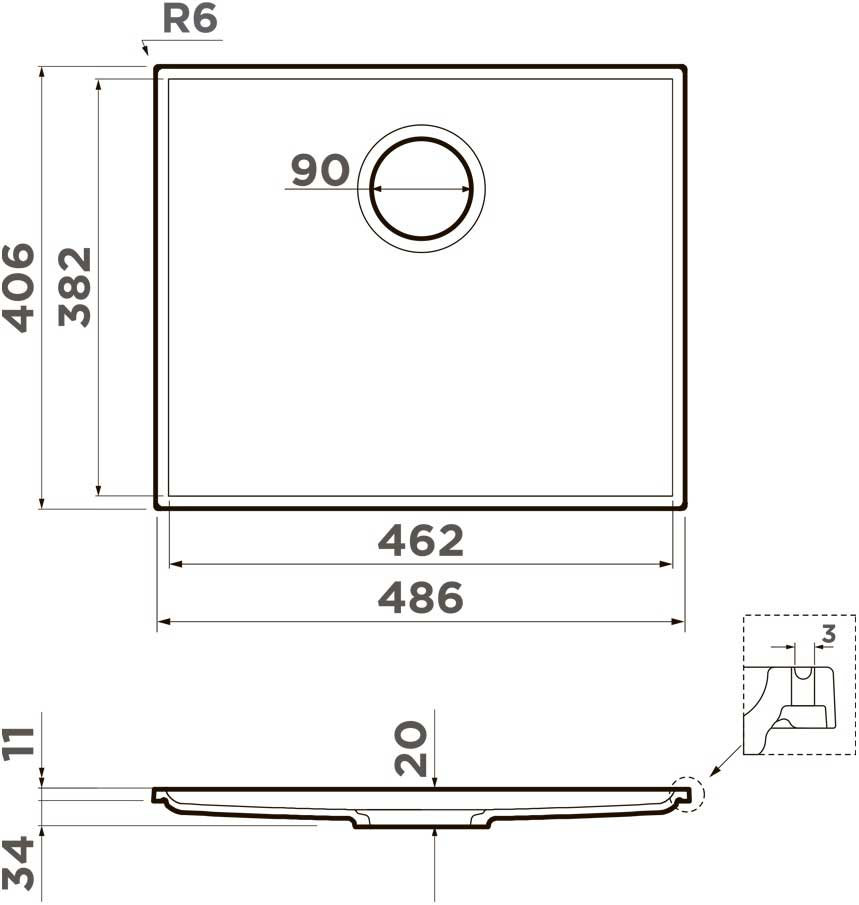 Кухонная мойка OMOIKIRI Kiten 48-INT GB (4993019) - ракурс 3
