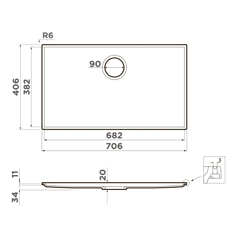 Кухонная мойка OMOIKIRI Kiten 70-INT WH (4997479) - ракурс 3