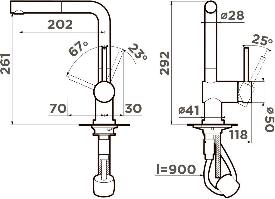 Смеситель для кухни OMOIKIRI Akashi-S-BL (4994573) - ракурс 2