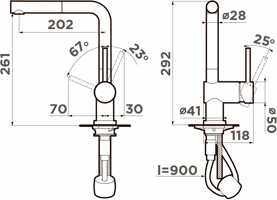Смеситель для кухни OMOIKIRI Akashi-S-C (4994509) - ракурс 2