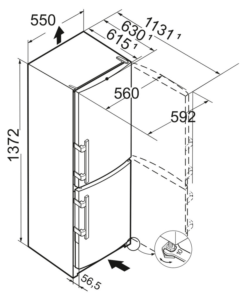 Холодильник LIEBHERR CUe 2331 - ракурс 5