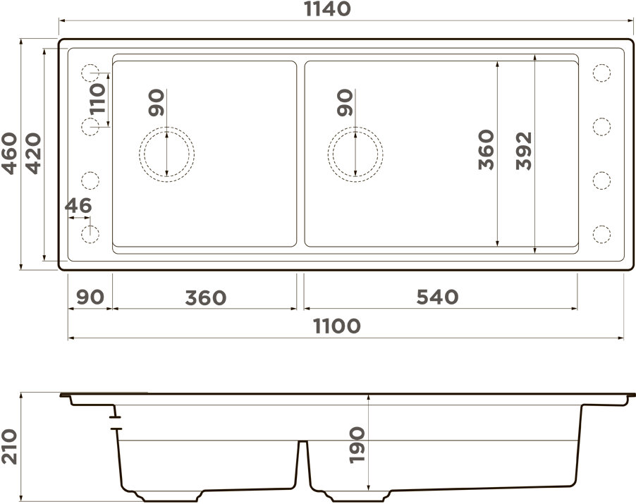 Кухонная мойка OMOIKIRI Sintesi Pro 114-2-CN (4997452) - ракурс 4