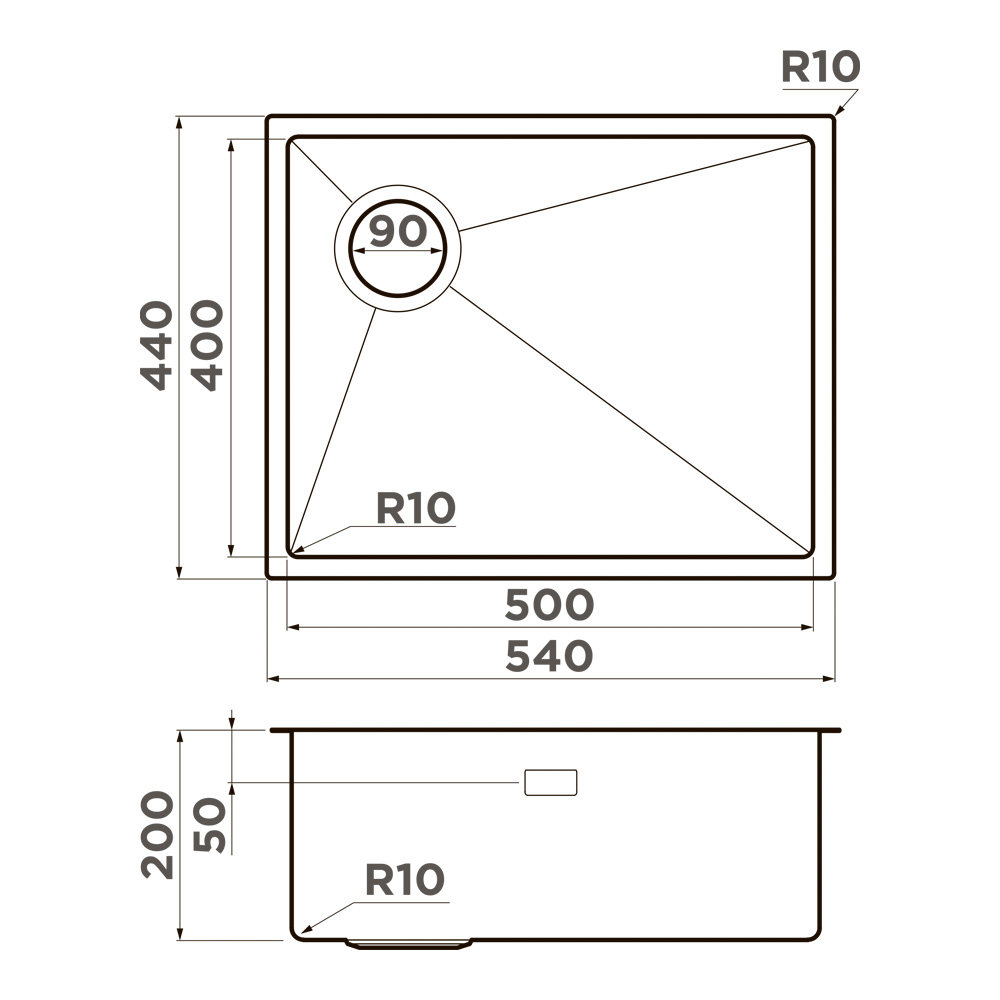 Кухонная мойка OMOIKIRI Taki 54-U/IF-L Side SF-GB (4997476) - ракурс 3