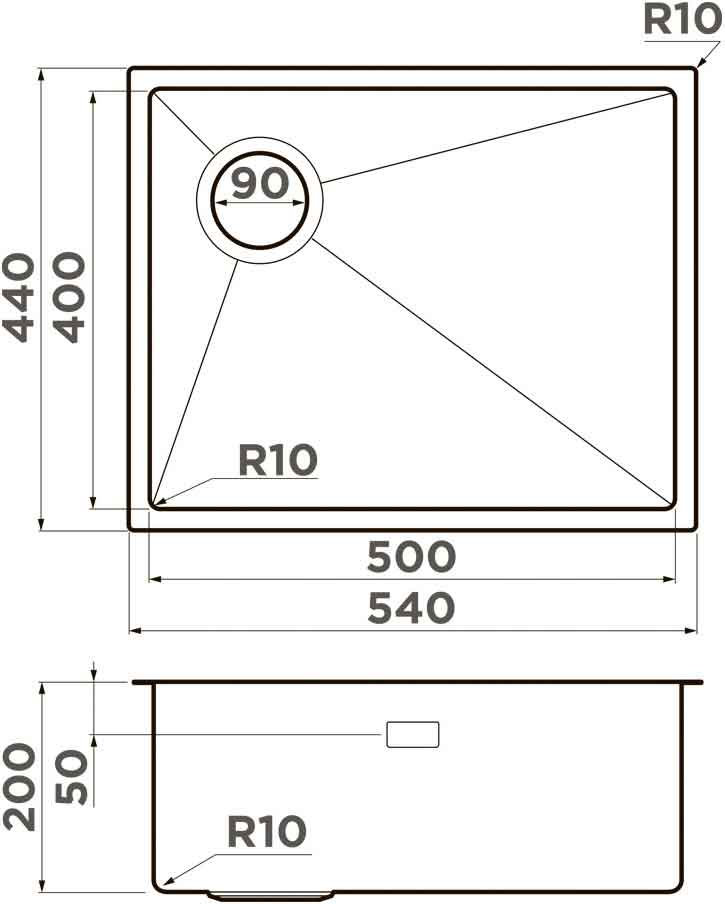 Кухонная мойка OMOIKIRI Taki 54-U/IF-L Side SF-LG (4997475) - ракурс 3
