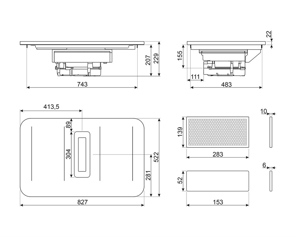 Варочная панель с вытяжкой SMEG HHSL 7844X - ракурс 6