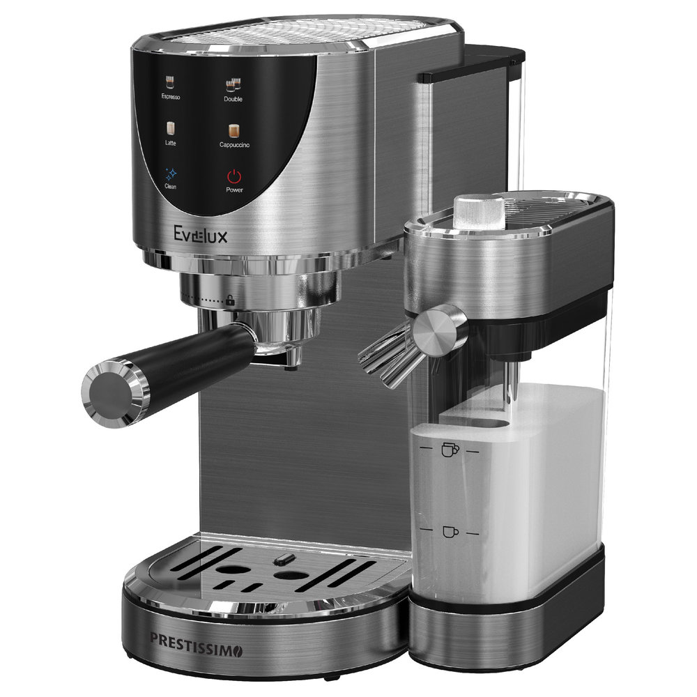 Рожковая кофеварка Evelux ECM 1011 T Prestissimo — ракурс 1 из 2
