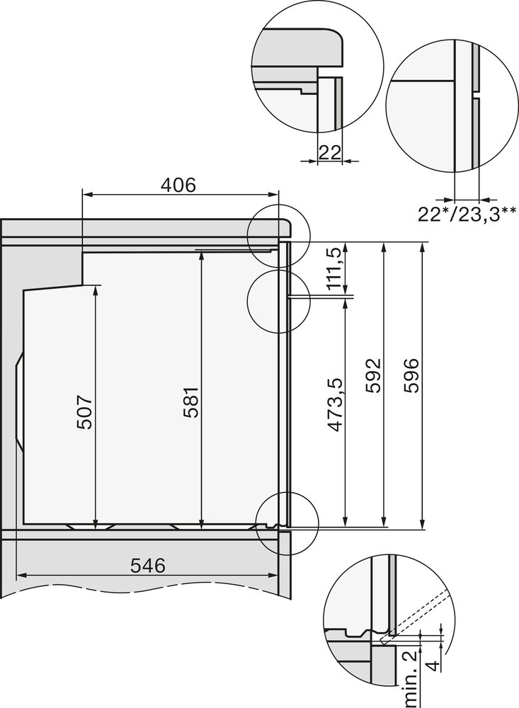 Электрический духовой шкаф MIELE H 2861 B OBSW - ракурс 4
