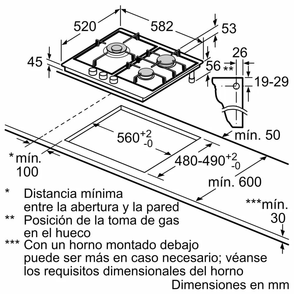 Газовая варочная панель BOSCH PCC 6A5I90 - ракурс 6