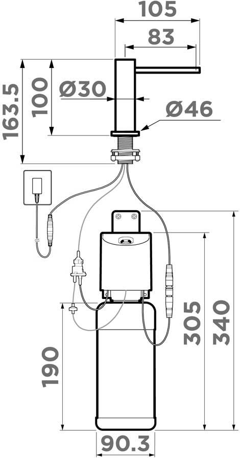 Дозатор жидкого моющего средства OMOIKIRI OM-09 sensor LG (4995100) - ракурс 5