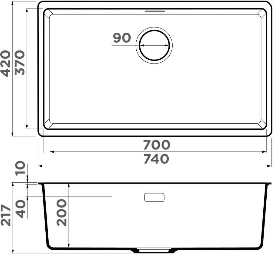 Кухонная мойка OMOIKIRI Kata 74-U-ES (4997565) - ракурс 4