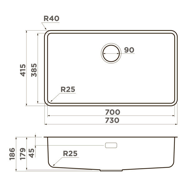 Кухонная мойка OMOIKIRI Omi 73-U/I-GB Ultra (4997563) - ракурс 3