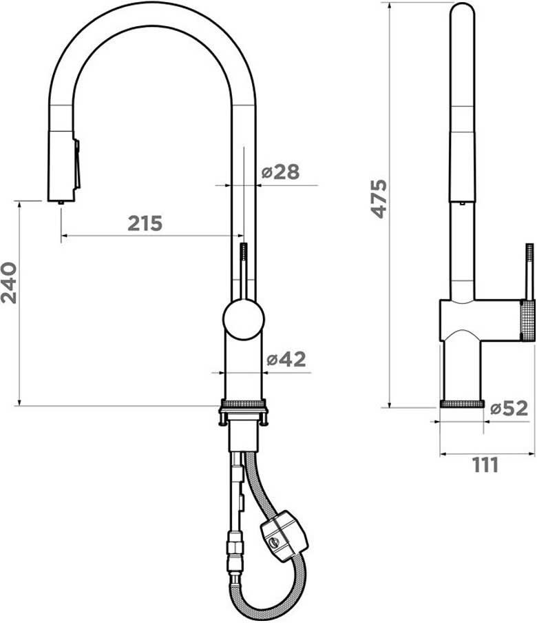 Смеситель для кухни OMOIKIRI Tahara-SB-GB (4994529) - ракурс 4