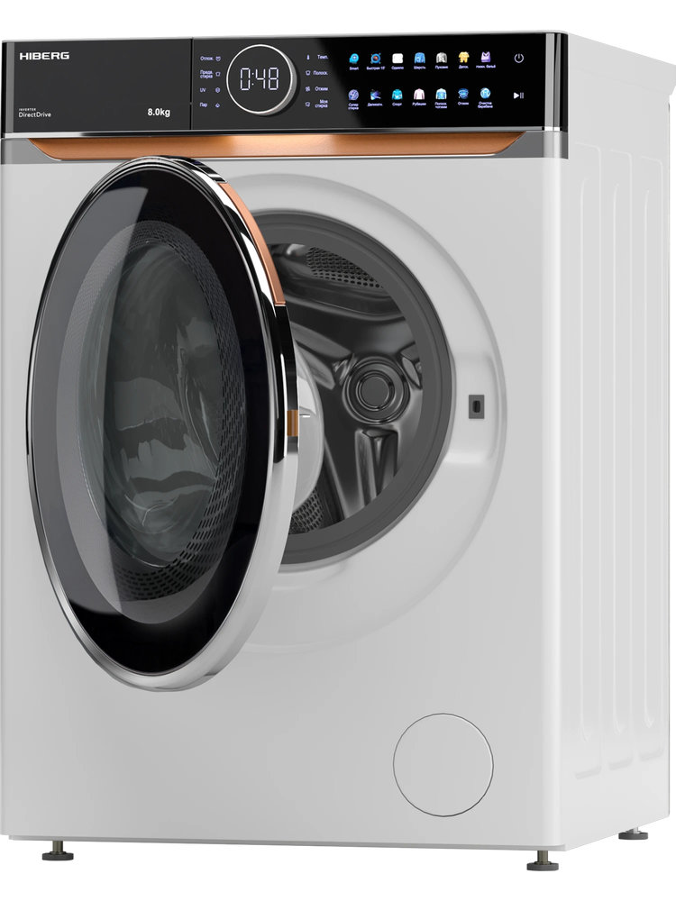Полноразмерная стиральная машина HIBERG i-DDQ10-814W - ракурс 4