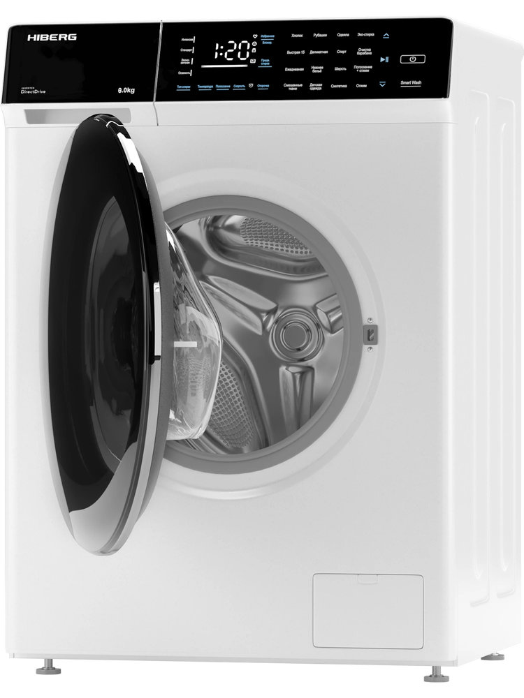 Полноразмерная стиральная машина HIBERG i-DDQ9-812W - ракурс 3