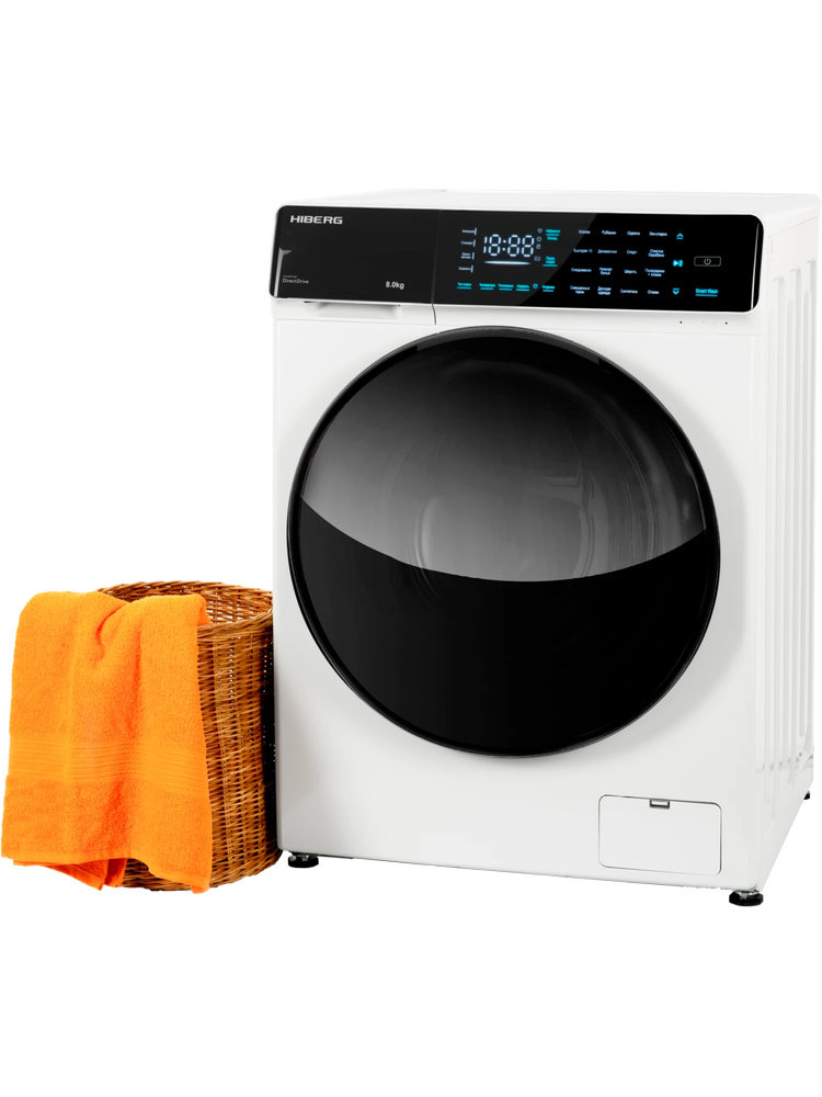 Полноразмерная стиральная машина HIBERG i-DDQ9-812W - ракурс 4