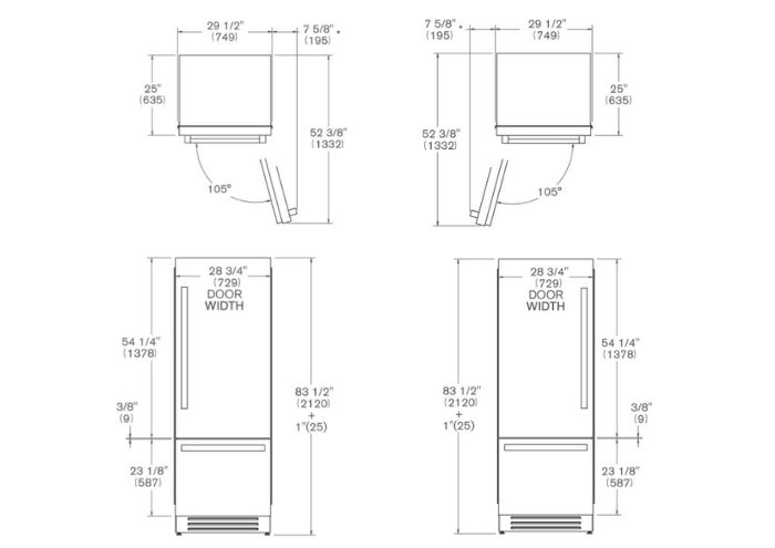 Встраиваемый холодильник BERTAZZONI REF755BBRPTT/24 - ракурс 7