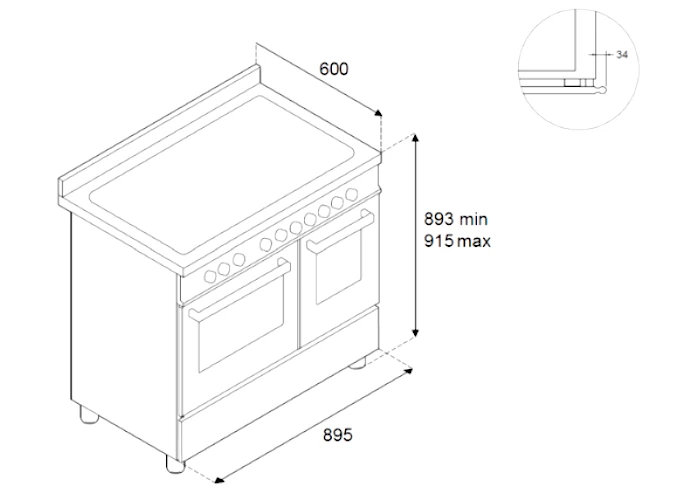 Комбинированная кухонная плита BERTAZZONI HER96L2EAVT2 - ракурс 8