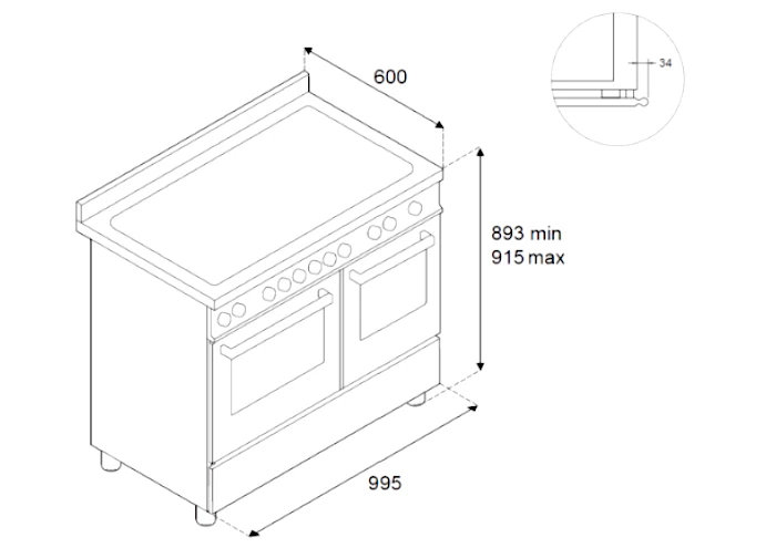 Комбинированная кухонная плита BERTAZZONI HER106L2ENET2 - ракурс 9