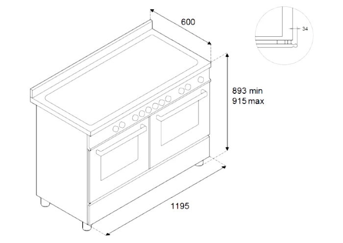 Комбинированная кухонная плита BERTAZZONI HER126G2EAVT2 - ракурс 11