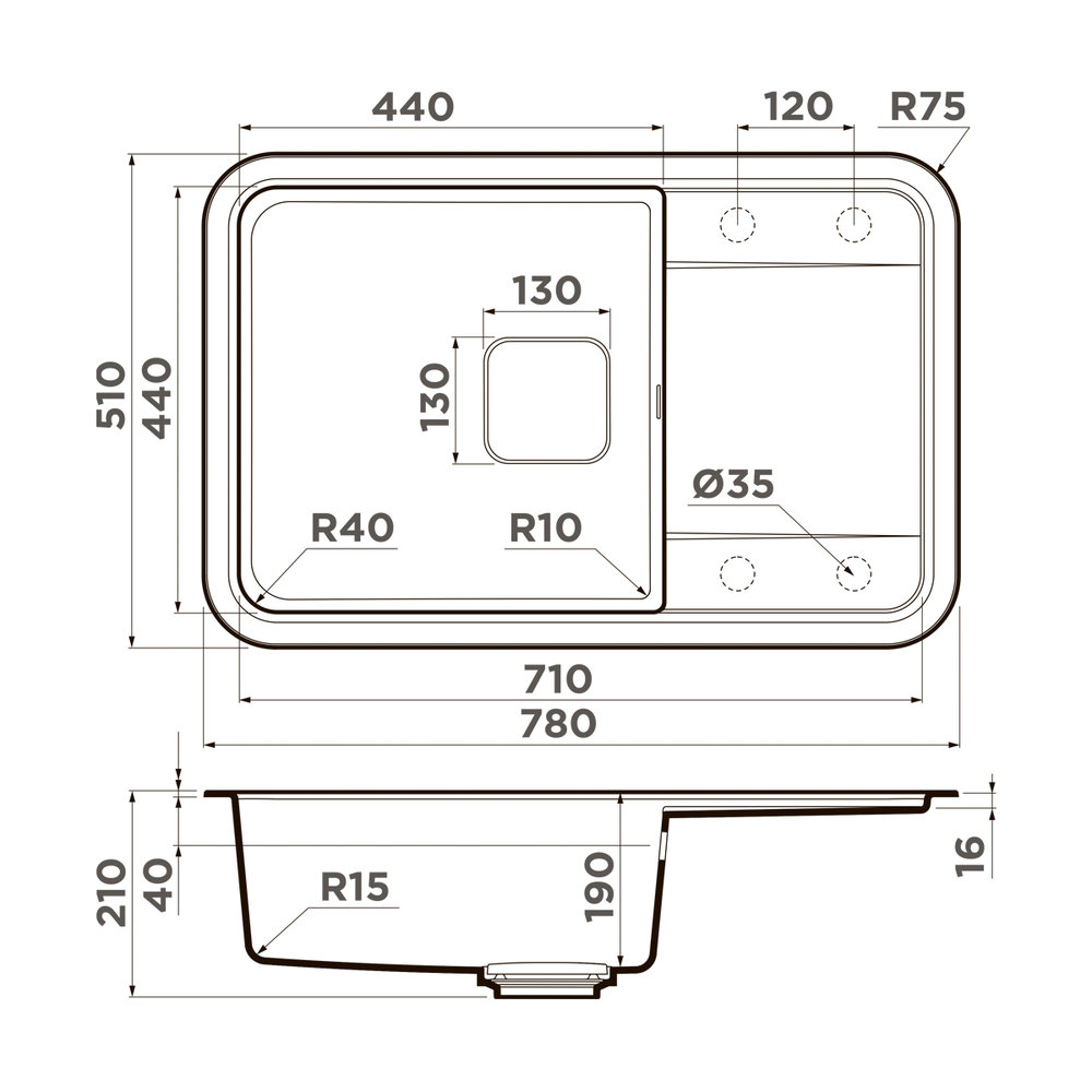 Мойка OMOIKIRI Tasogare 78-BL (4993750) - ракурс 2