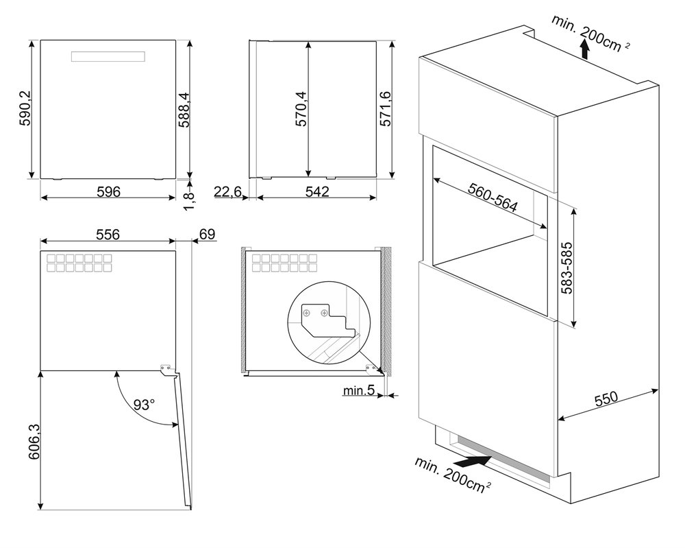 Холодильный шкаф для вина SMEG CVI 129B3E - ракурс 2