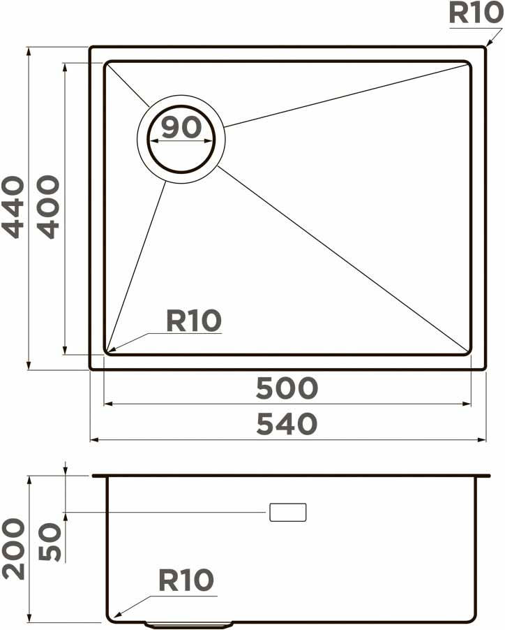 Мойка OMOIKIRI Taki 54-U/IF-L Side SF-GM (4997581) - ракурс 4
