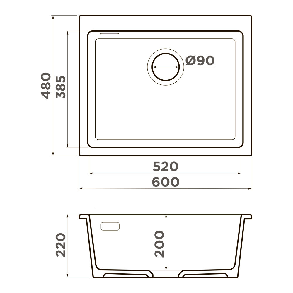 Мойка OMOIKIRI Omishima 60-U-DG Matt (4997556) - ракурс 2