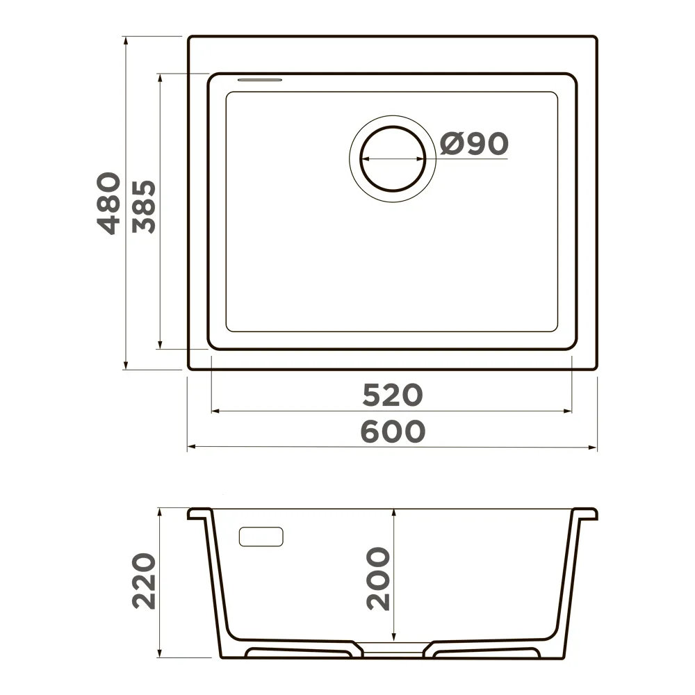 Мойка OMOIKIRI Omishima 60-U-SG Matt (4997557) - ракурс 3